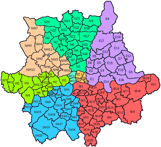 London Postcode Map